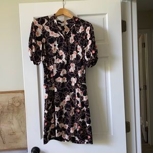 Diane Von Furstenberg black print dress